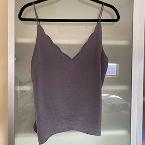TOPSHOP Satin Scallop Neck Top Size 6